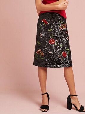 Anthropologie Garden Glitz Skirt Size 2